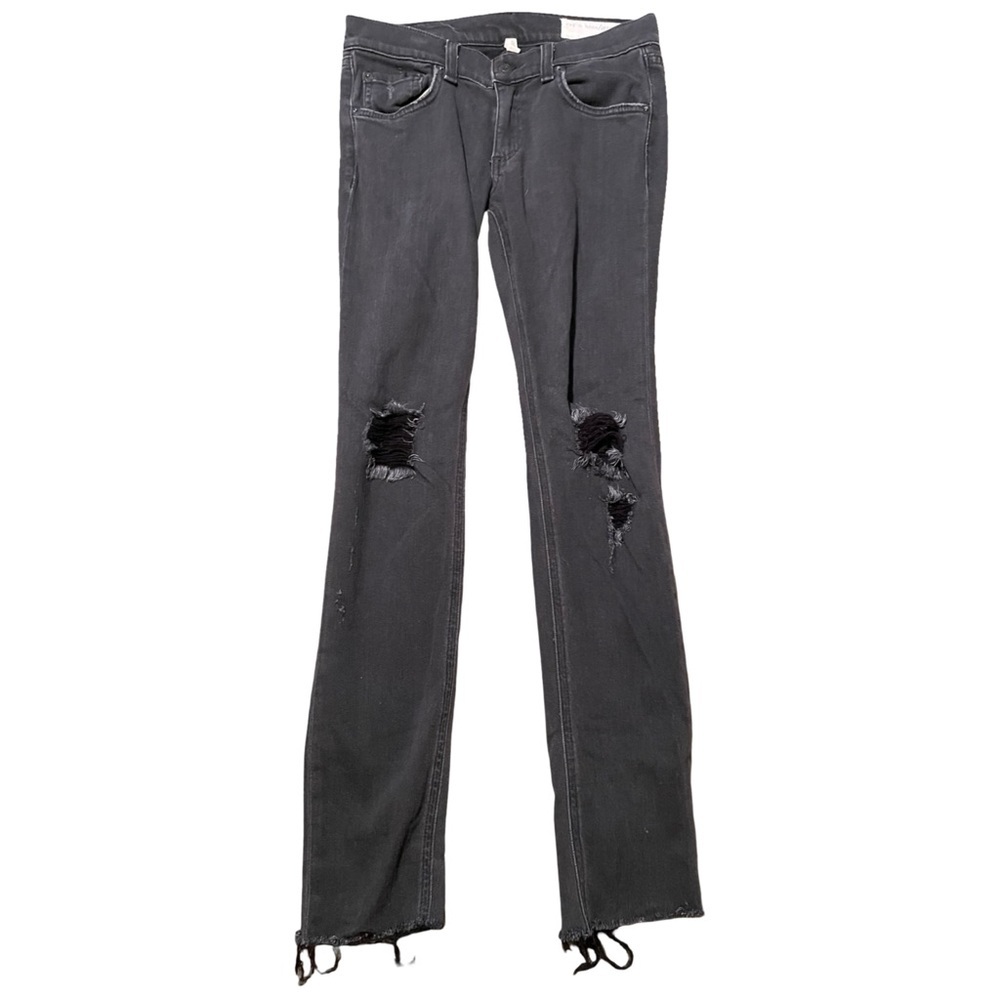rag & bone Black Distressed Skinny Jeans size 29 (tag says 25)